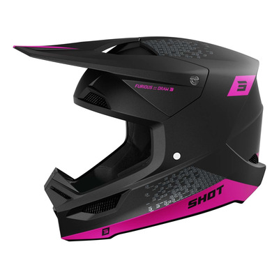 Casque cross Shot Furious Draw pink matt