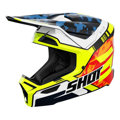 Casque cross Shot Furious Dust Flash bue/neon yellow glossy