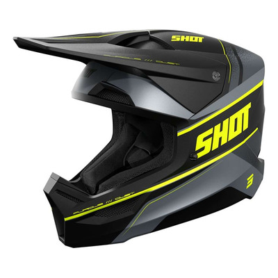 Casque cross Shot Furious Dust neon yellow matt