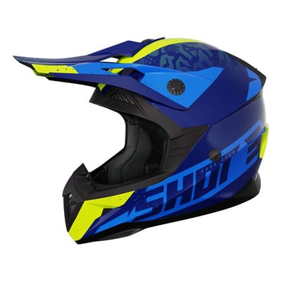 Casque cross Shot Pulse Airfit blue/neon yellow glossy