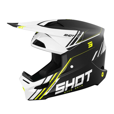 Casque cross Shot Race Sprint black/neon yellow matt