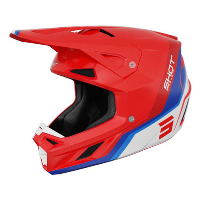 Casque cross Shot Speed Atomic red pearly