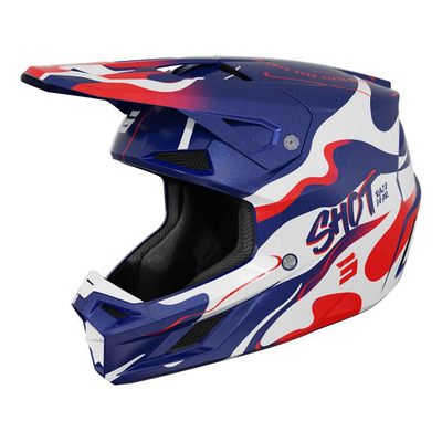 Casque cross Shot Speed Beast blue/red pearly