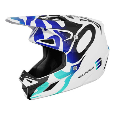 Casque cross Shot Speed Ghost bleu glossy