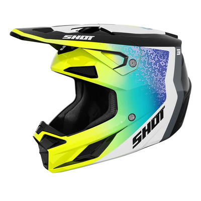 Casque cross Shot Speed Hybrid neon yellow glossy