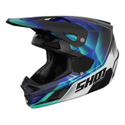 Casque cross Shot Speed Olymp blue pearly