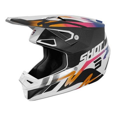 Casque cross Shot Speed Wave clack/white pearly