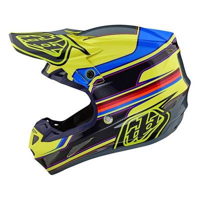 Casque cross Troy Lee Designs SE4 Composite Speed jaune/gris