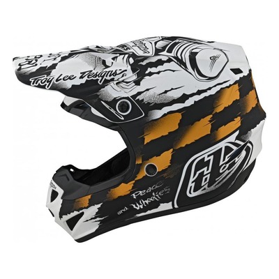 Casque cross Troy lee Designs SE4 Polyacrylite Strike blanc/noir