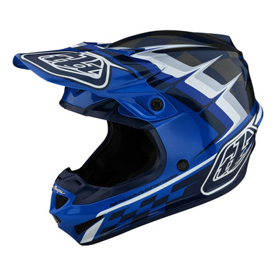 Casque cross Troy Lee Designs SE4 Warped bleu