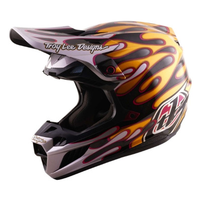 Casque cross Troy Lee Designs SE5 Carbon MIPS Overspray noir/or