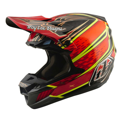 Casque cross Troy Lee Designs SE5 Carbon MIPS Wings rouge