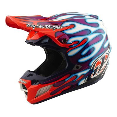 Casque cross Troy Lee Designs SE5 Composite MIPS Overspray violet/blanc