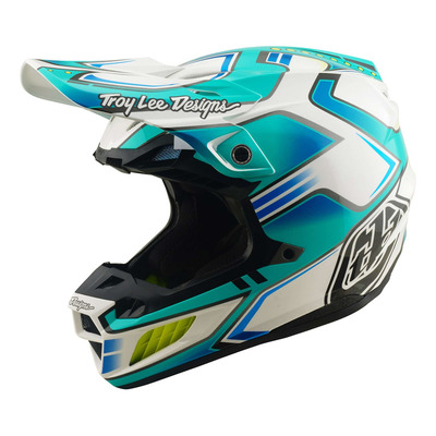 Casque cross Troy Lee Designs SE5 Composite MIPS Crest real teal