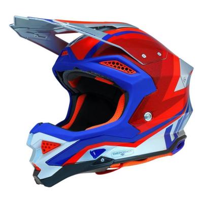 Casque cross UFO Diamond bleu/rouge
