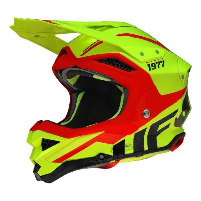 Casque cross UFO Diamond rouge/jaune fluo