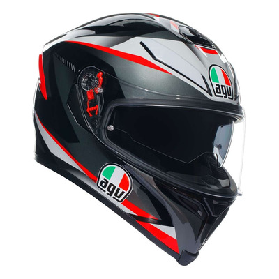 Casque intégral AGV K5 S Plasma noir/gris/rouge (ECE 22.05)