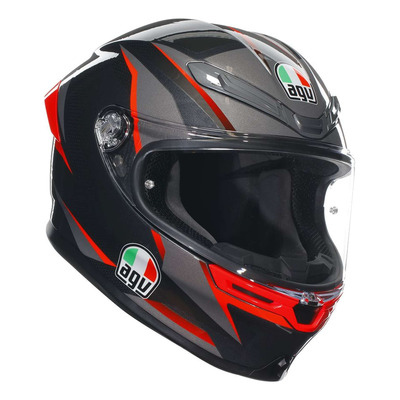 Casque intégral AGV K6 S MPLK Slashcut noir/gris/rouge