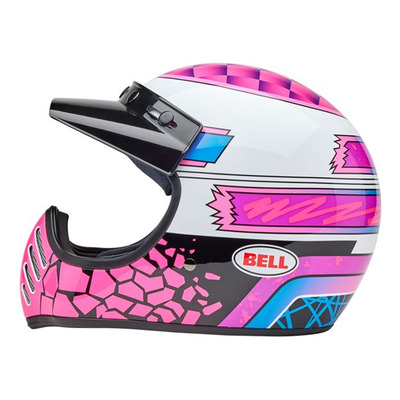 Casque intégral Bell Moto-3 Deathspray gloss pink/purple