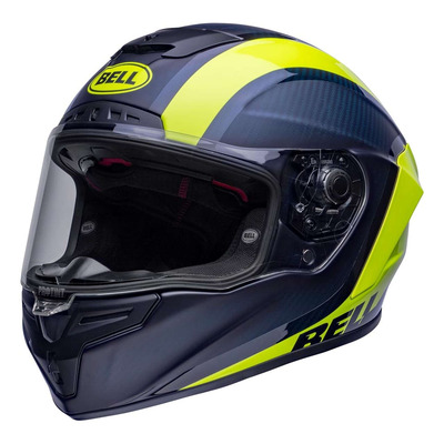 Casque intégral Bell Race Star Flex DLX Tantrum 2 bleu marine-jaune Hi-Viz