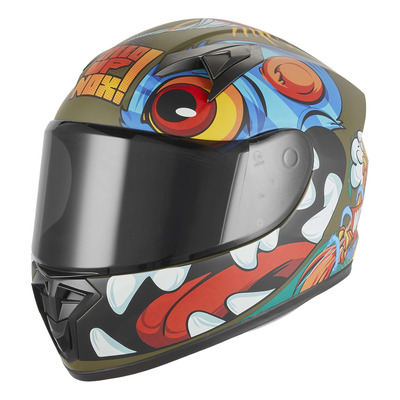 Casque intégral enfant Nox N731 Kid Scrappy kaki mat