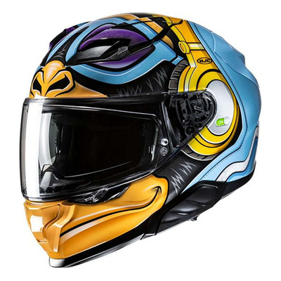 Casque intégral HJC F71 Monkey DJ MC23 bleu/violet/jaune brillant