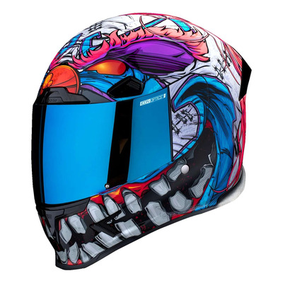 Casque intégral Icon Airframe Pro™ Krazy Klown 2 blanc/violet/bleu brillant