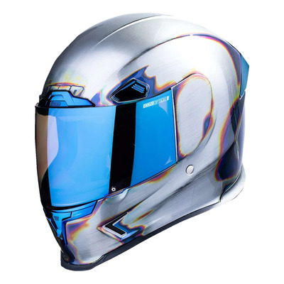 Casque intégral Icon Airframe Pro™ Re-Entry argent/rouge/bleu mat