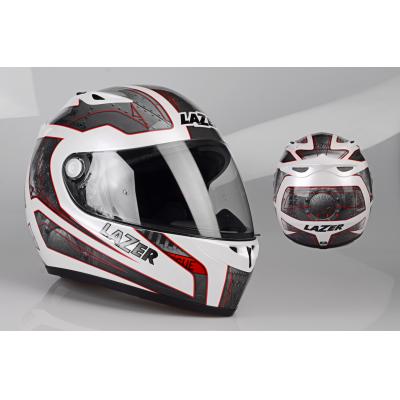 Casque intégral Lazer KESTREL Deep Pure Glass blanc métal/gris/rouge