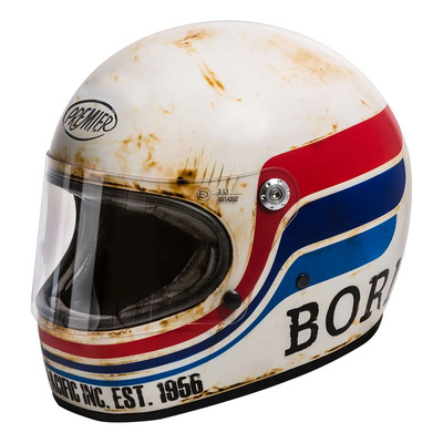 Casque intégral Premier Trophy blanc/rouge/bleu