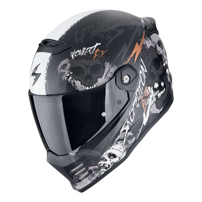 Casque intégral Scorpion Covert FX Skullz matt black/grey/gold