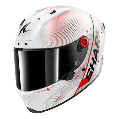 Casque intégral Shark Aeron Speed Tech Carbone/blanc/rouge