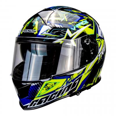 Casque intégral Trendy T-602 bleu / jaune