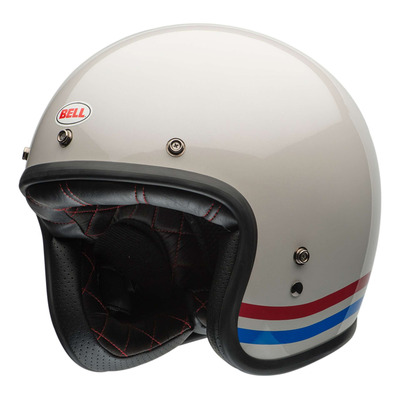 Casque jet Bell Custom 500 Stripes Pearl