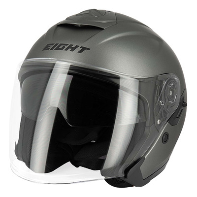 Casque jet Eight Fibre E-Tech S790 titanium mat