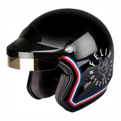 Casque jet Felix Motocyclette ST520 Signature noir