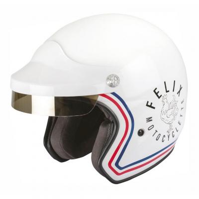 Casque jet Felix Motocyclette ST520 Signature blanc