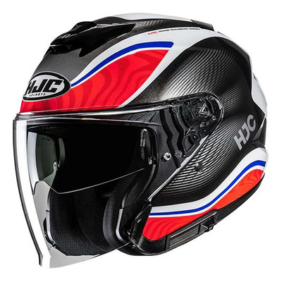 Casque jet HJC i31 Depe MC21 carbone/rouge/blanc brillant