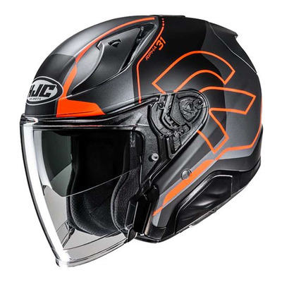 Casque jet HJC RPHA 31 Dereen MC6SHF noir/gris/orange mat