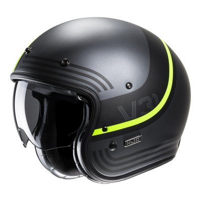 Casque jet HJC V31 Byron noir/gris/jaune fluo mat