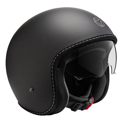 Casque jet Momo Design Eagle pure noir/argent mat