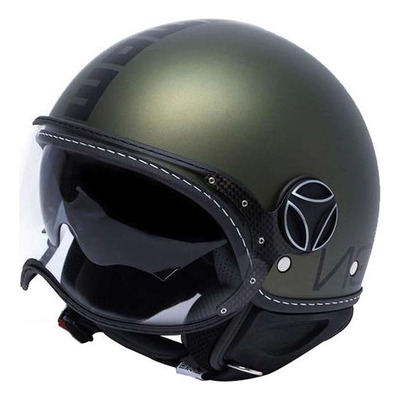 Casque jet Momo Design FGTR Evo vert militaire/ noir metal