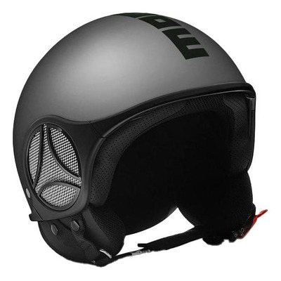Casque jet Momo Design Minimomo aluminium frost/noir mat