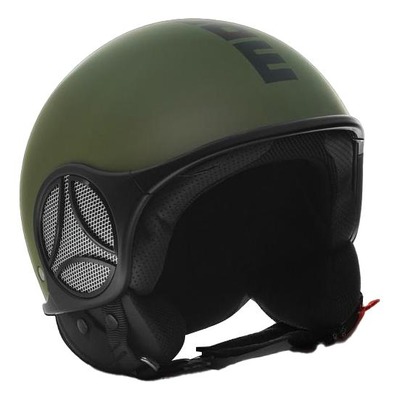 Casque jet Momo Design Minimomo vert militaire/noir mat