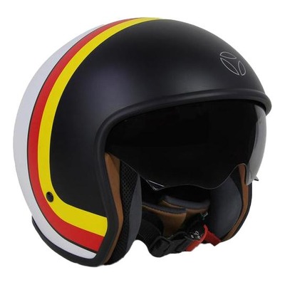 Casque jet Momo Design Zero vintage blanc/rouge/jaune/noir