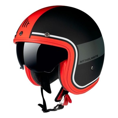 Casque jet MT Helmets Le Mans 2 SV Tant noir/rouge/gris