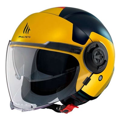 Casque jet MT Helmets Viale SV S Beta D3 bleu/jaune mat