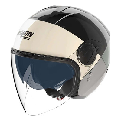 Casque jet Nolan N20-2 Visor Blocco 354 noir/vert/beige