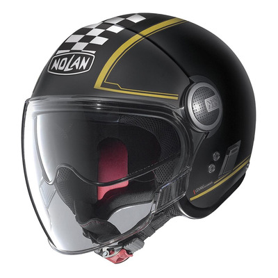 Casque jet Nolan N21 Visor Amarcord noir mat/jaune