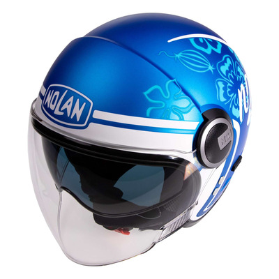 Casque jet Nolan N21 Visor Playa saphire bleu/blanc mat